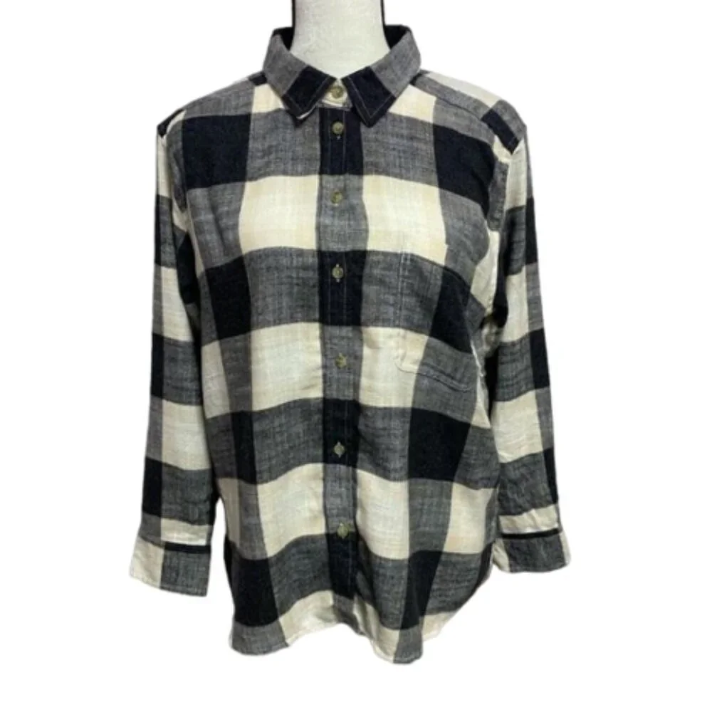 NWT American Eagle Boyfriend Fit Amazingly Soft Flannel Shirt Size S #1358 - Picture 1 of 12